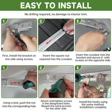 Load image into Gallery viewer, Clothes Hanger Bar for 2010-2024 Toyota 4Runner Trunk Organizer Car Clothing Rack, No Drilling Metal Travel Cloth Hanging Rod for 10-24 4Runner cargo Storage Accessories