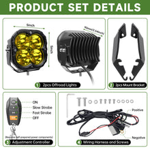 Load image into Gallery viewer, 5 Inch Offroad Lights for 2010-2024 Toyota 4Runner 2PCS LED Pod Lights Off Road Driving Lights with Wiring Harness and Mount Bracket for 4 Runner SUV Exterior Accessories(5" Amber Beam)