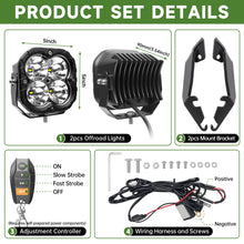 Load image into Gallery viewer, 5 Inch Offroad Lights for 2010-2024 Toyota 4Runner 2PCS LED Pod Lights Off Road Driving Lights with Wiring Harness and Mount Bracket for 4 Runner SUV Exterior Accessories(5" White Beam)