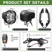 Load image into Gallery viewer, 3.5 Inch Offroad Lights for 2010-2024 Toyota 4Runner 2PCS LED Pod Lights Off Road Driving Lights with Wiring Harness and Mount Bracket for 4 Runner SUV Exterior Accessories(3.5" White Beam)