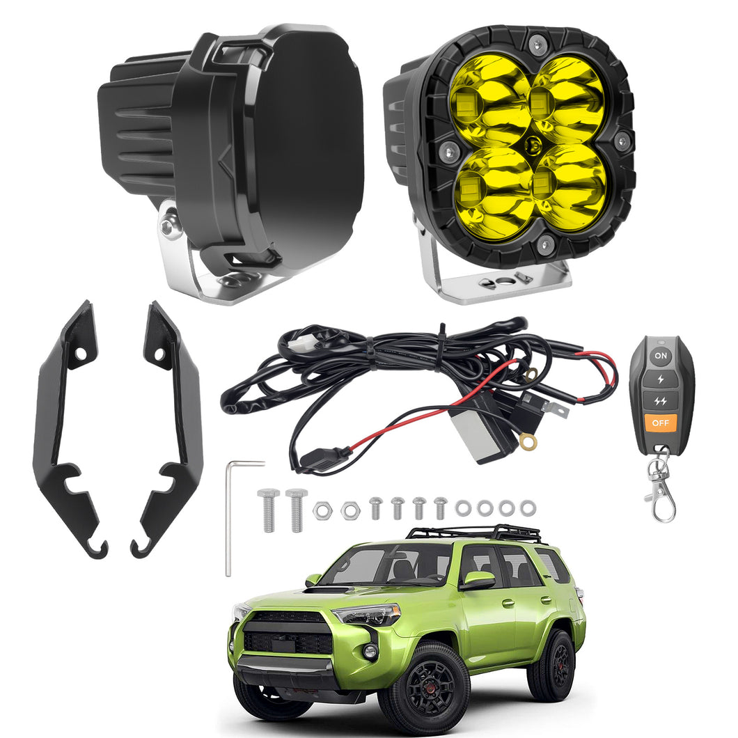 3.5 Inch Offroad Lights for 2010-2024 Toyota 4Runner 2PCS LED Pod Lights Off Road Driving Lights with Wiring Harness and Mount Bracket for 4 Runner SUV Exterior Accessories(3.5