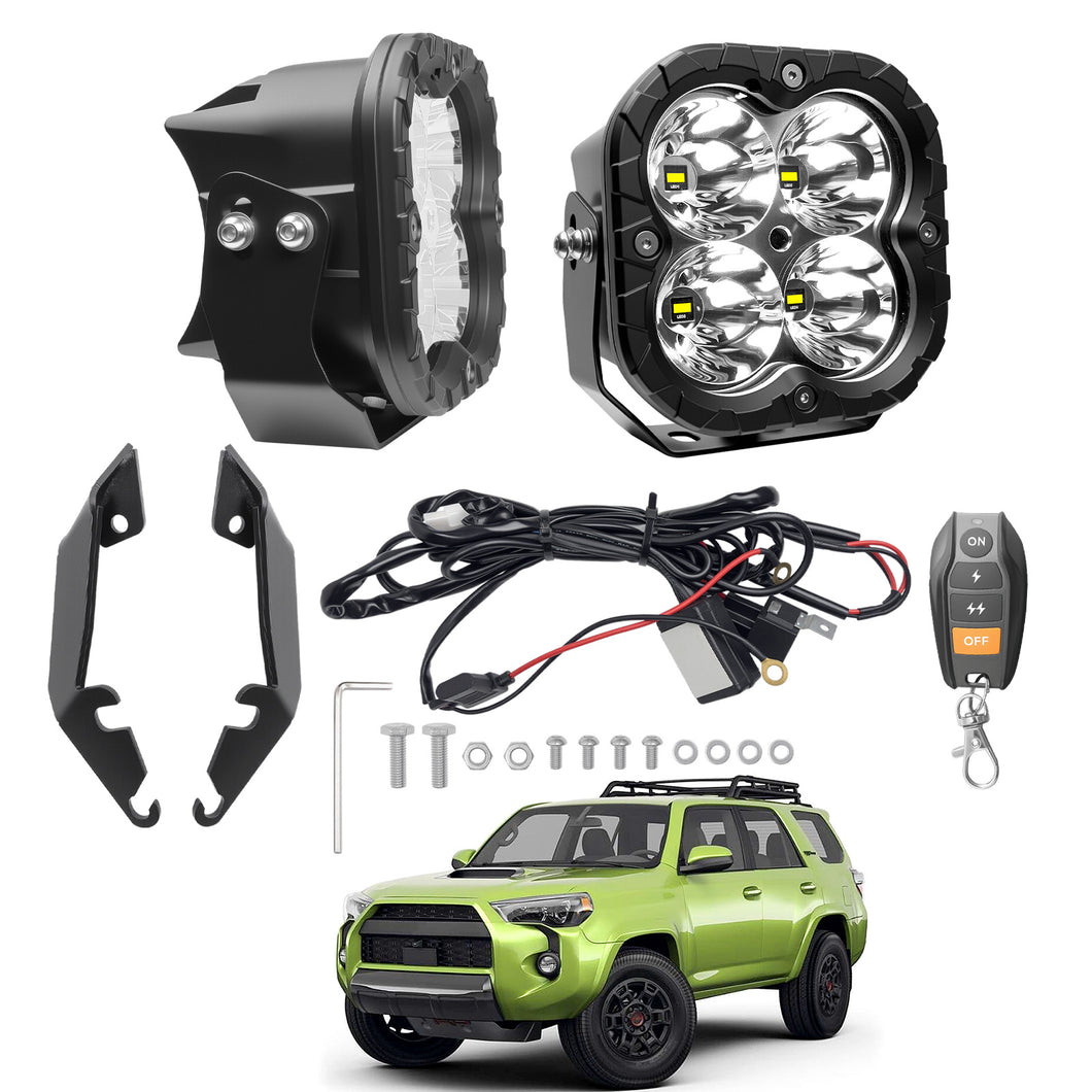 5 Inch Offroad Lights for 2010-2024 Toyota 4Runner 2PCS LED Pod Lights Off Road Driving Lights with Wiring Harness and Mount Bracket for 4 Runner SUV Exterior Accessories(5