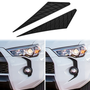 Front Fog Light Decals for 2014-2024 Toyota 4Runner Accessories Front Bumper Grill Trim Covers Stickers for 4 Runner Exterior Accessories Black 2PCS