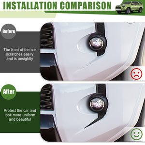 Front Fog Light Decals for 2014-2024 Toyota 4Runner Accessories Front Bumper Grill Trim Covers Stickers for 4 Runner Exterior Accessories Black 2PCS