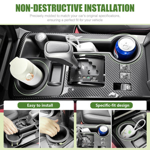Upgrade Cup Holder Inserts for 2014-2024 Toyota 4Runner Center Console Cupholder Coaster Liner Replaces Mat