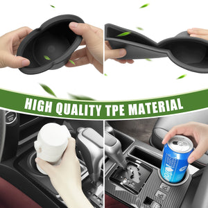 Upgrade Cup Holder Inserts for 2014-2024 Toyota 4Runner Center Console Cupholder Coaster Liner Replaces Mat