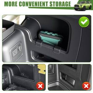 Trunk Organizer for 2010-2024 Toyota 4Runner 5-Seater Storage Box Accessories Rear Storage Bin Cargo Tray for 10-24 4 Runner Trunk Without Speaker(Right Side Hanging/Not for Limited&TRD PRO)